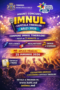 afis concurs imnul capitalei tinerilor 2026