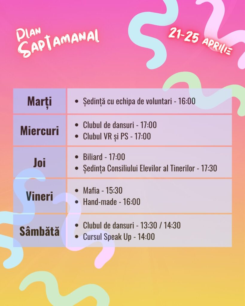 plan săptămânal